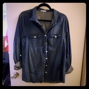 Long sleeve chambray top